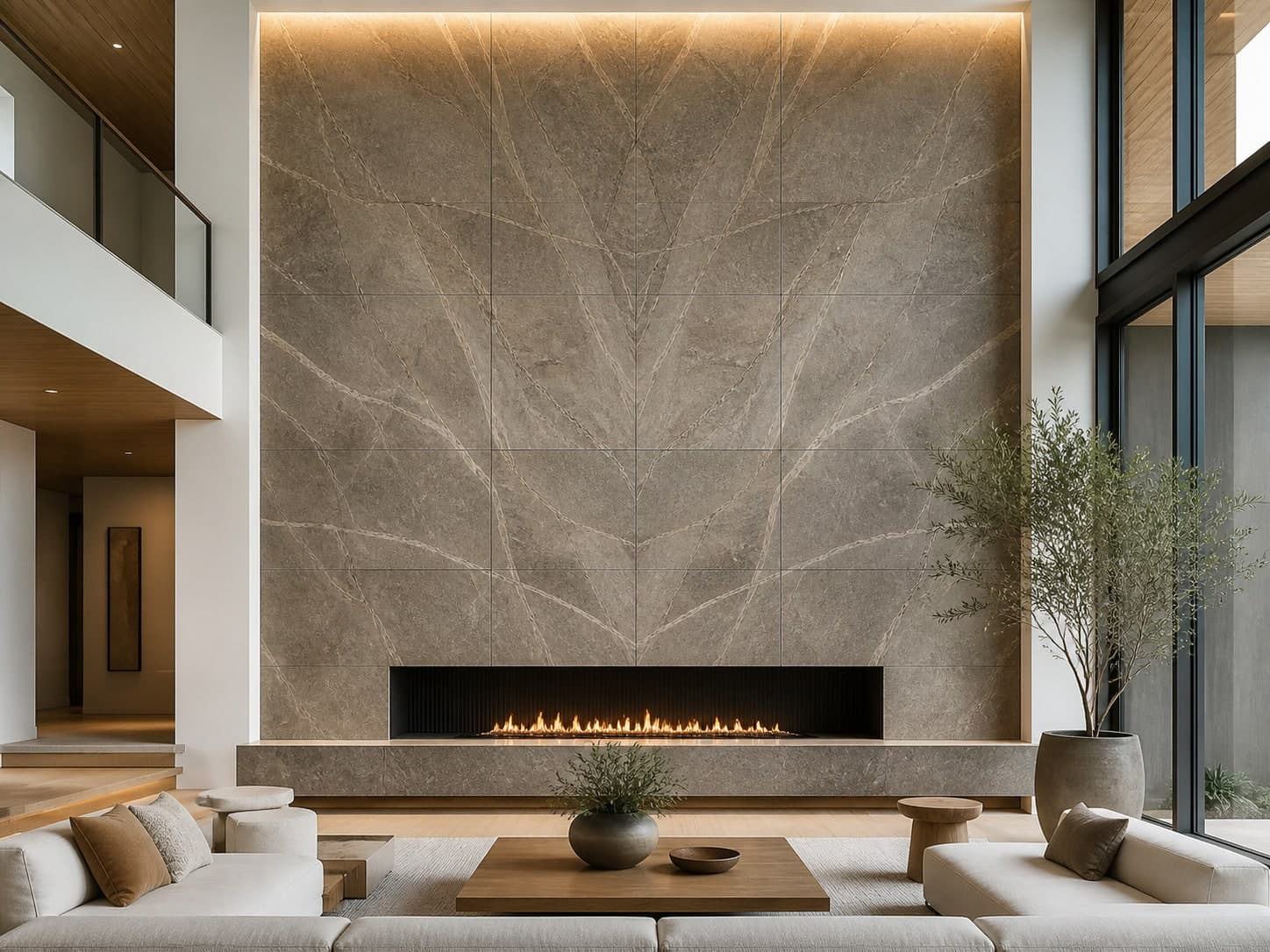 Full-Height Stone Veneer Wall design direction