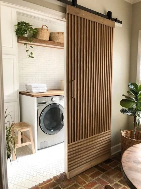 Vertical-Slat Laundry Door design direction