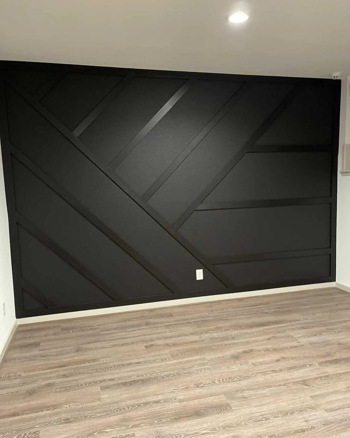 Black Layered Bedroom Wall design direction