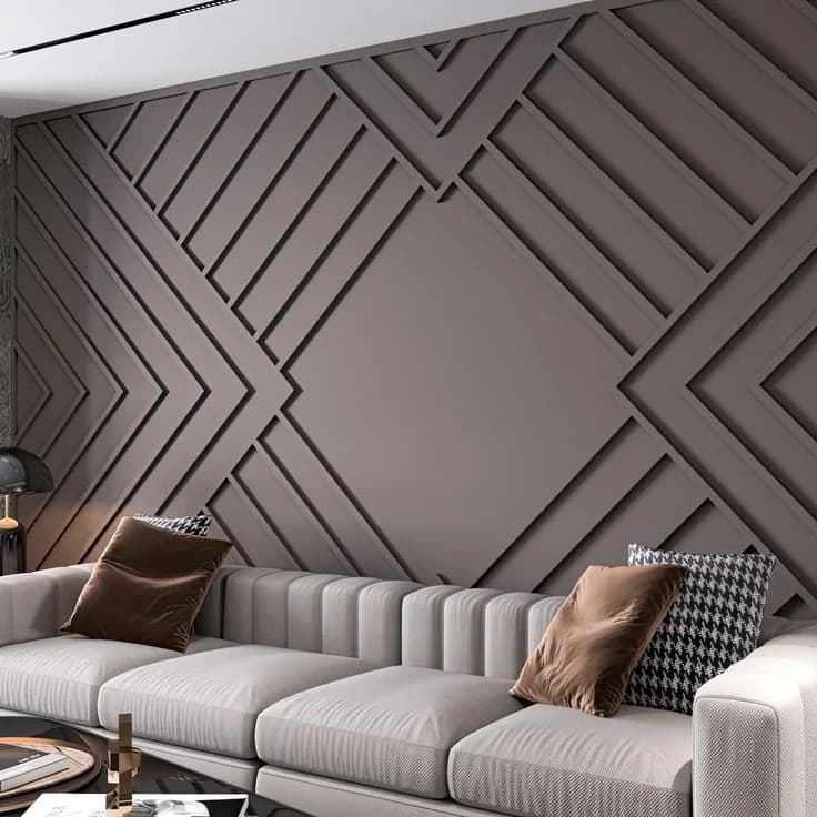 Graphite Layered Lounge Wall design direction