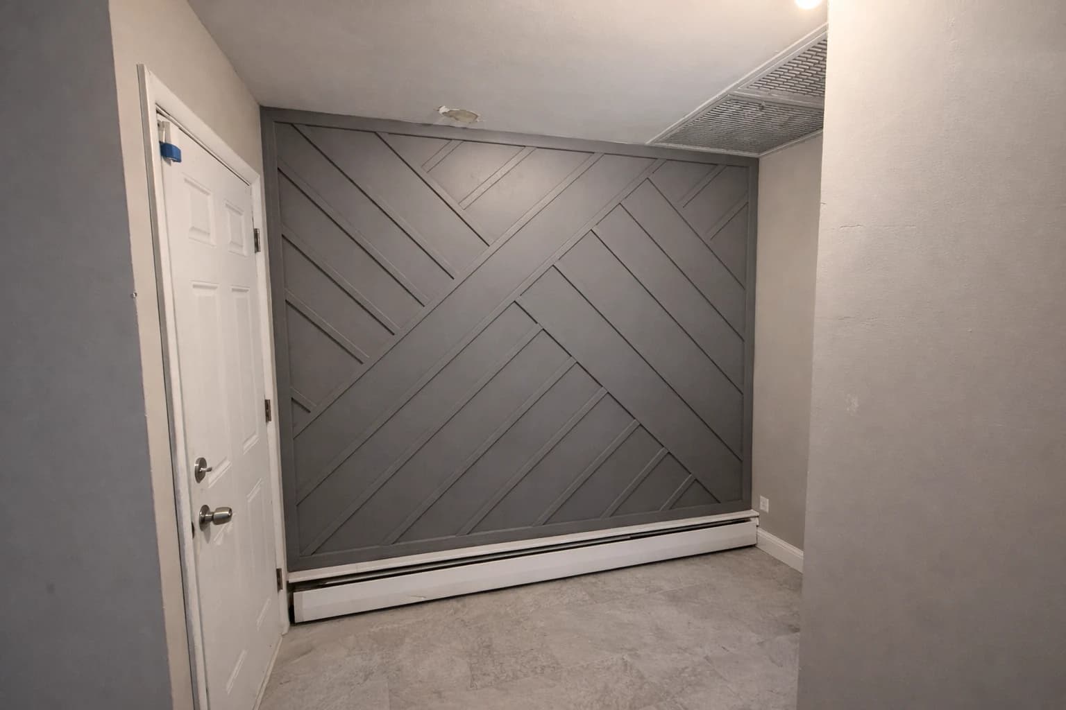 Gray Hallway Geometry design direction