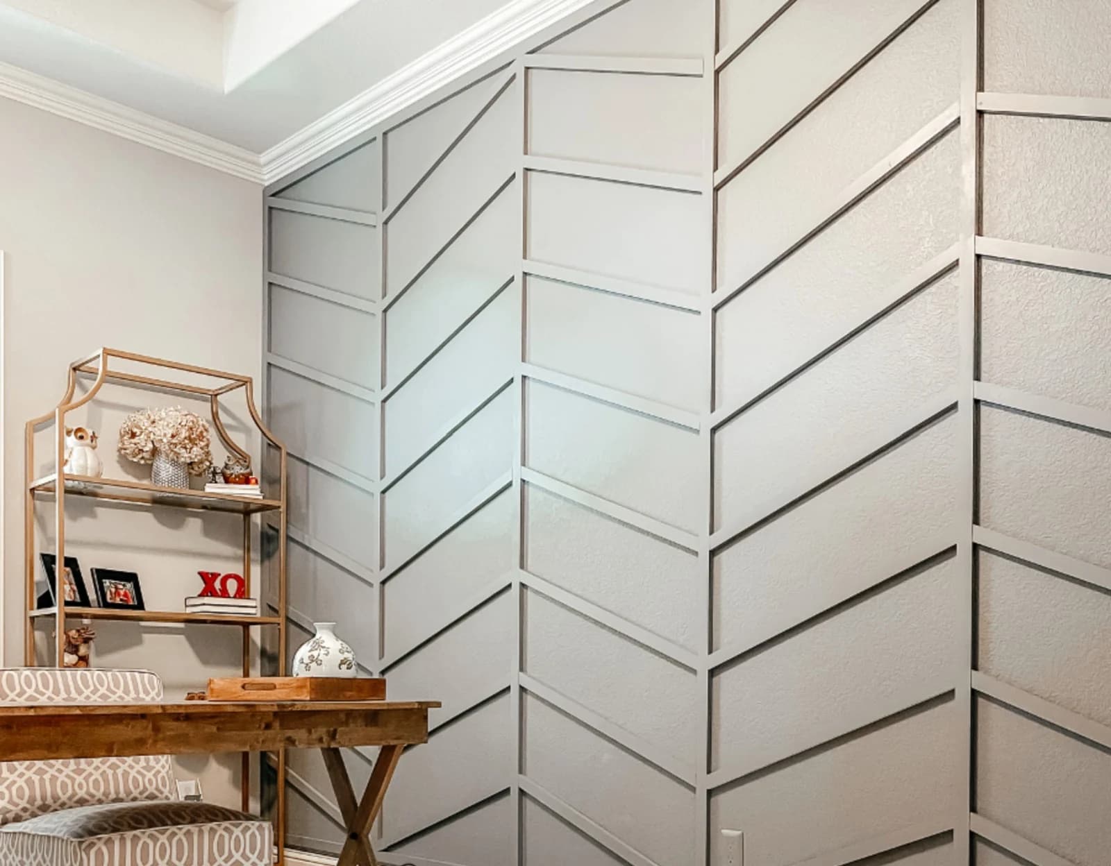 White Corner Linework Wall design direction