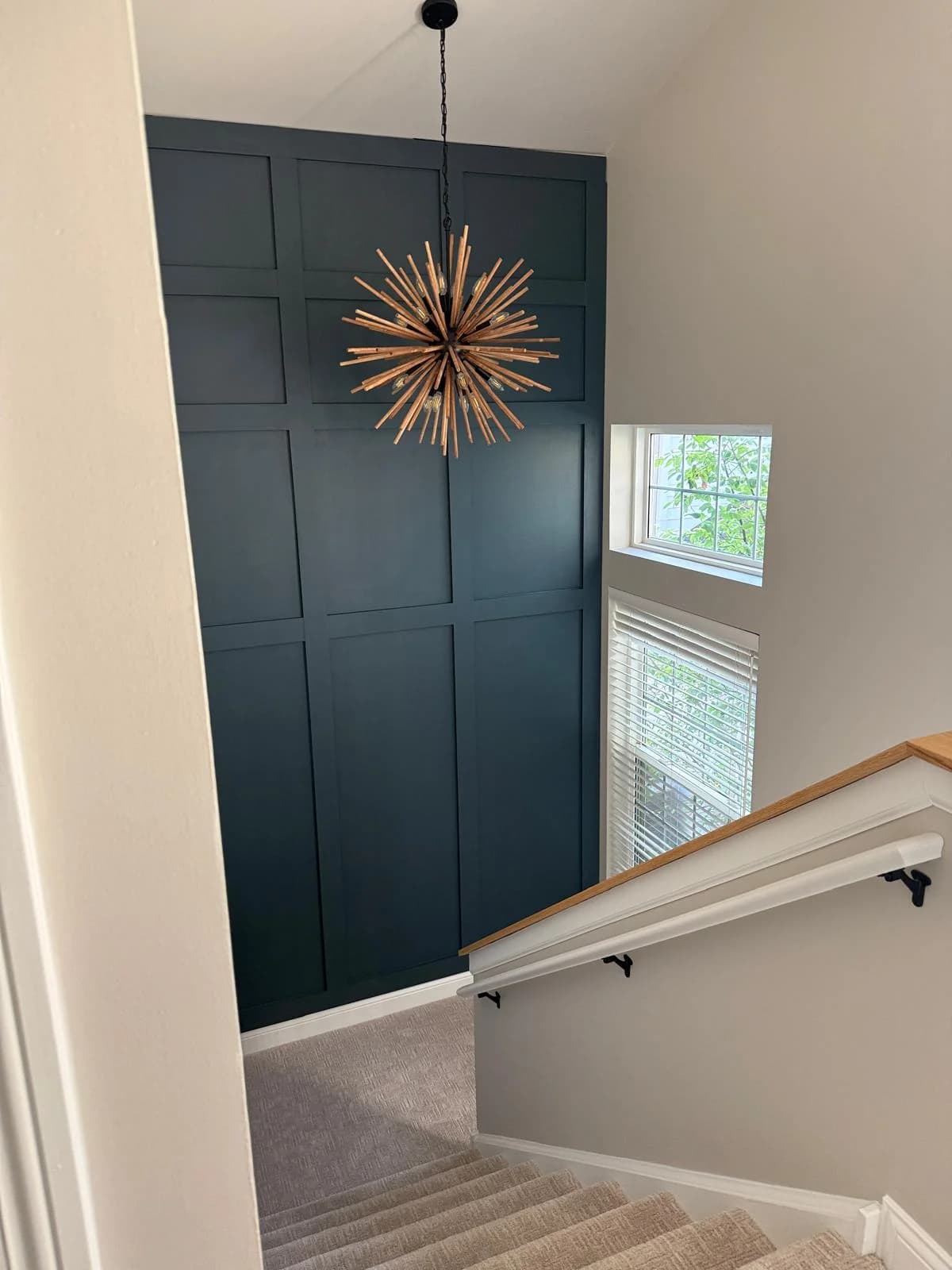 Navy Sunburst Stair Landing design direction