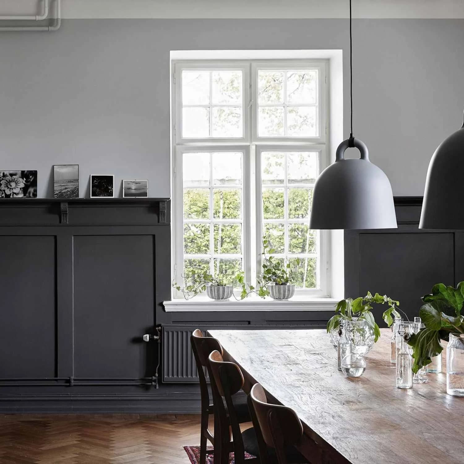 Deep Charcoal Dining Wainscot design direction
