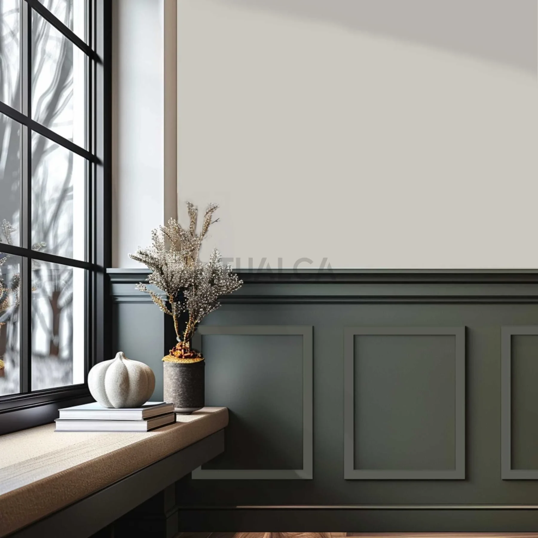 Green Square-Panel Wainscot design direction