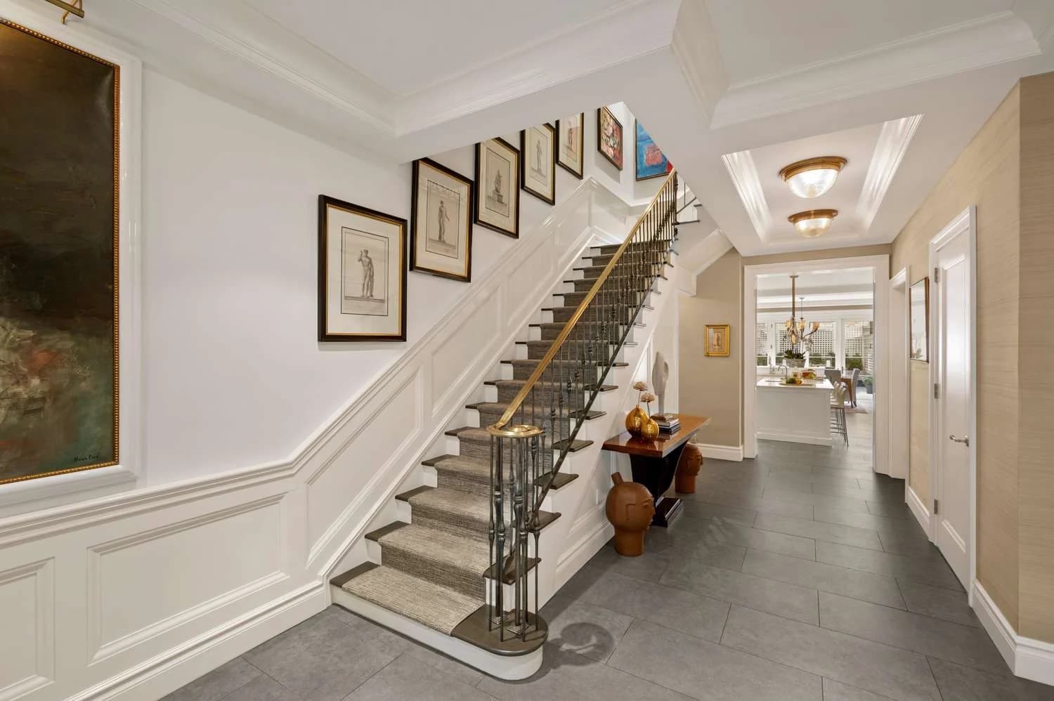 White Stair Hall Wainscot design direction