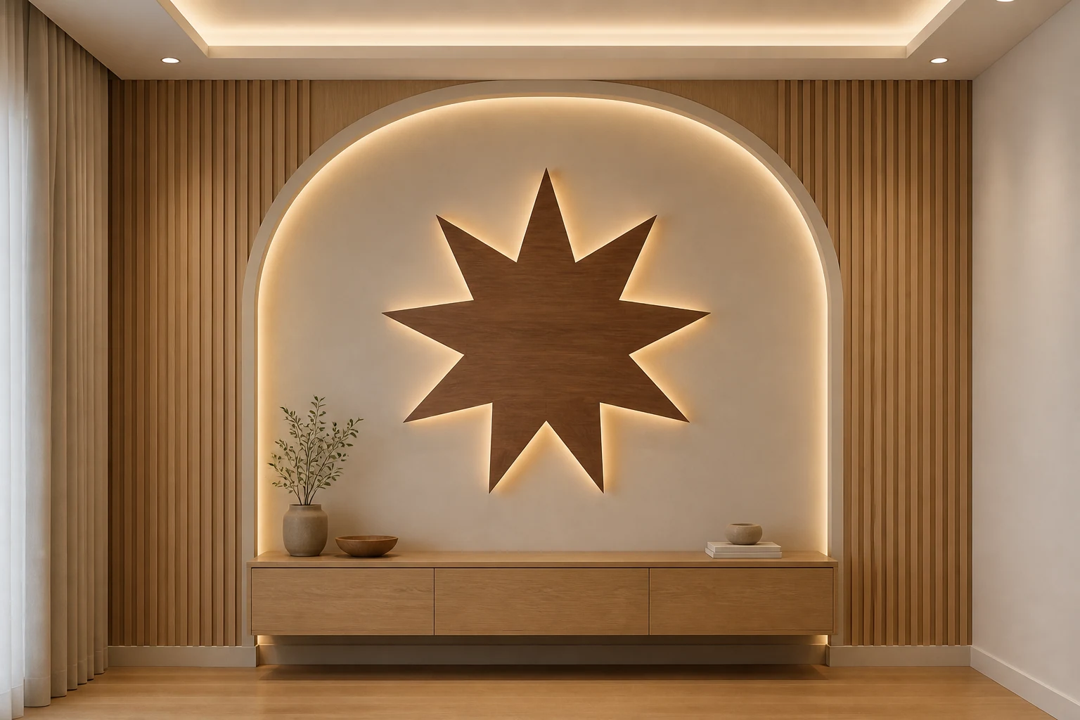 Baháʼí Nine-Pointed Star · Walnut design direction
