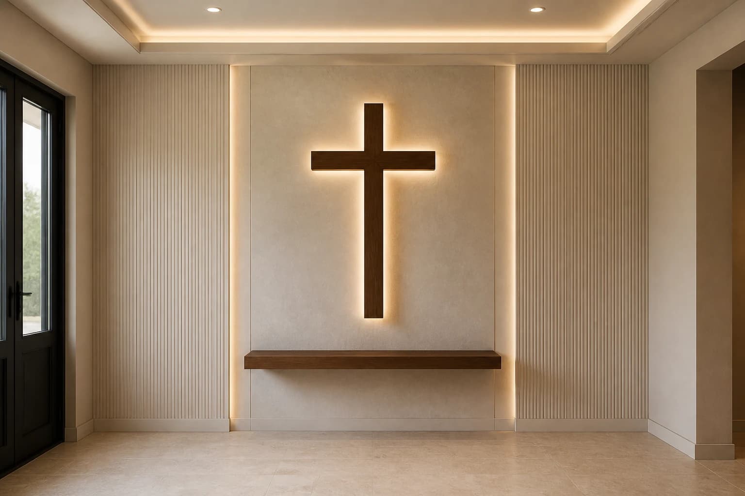 Christian Cross · Warm Paneling design direction