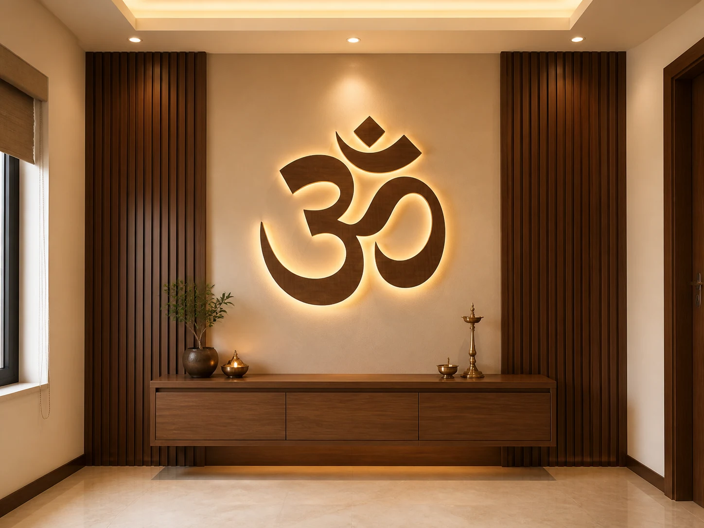 Hindu Om · Warm Walnut design direction
