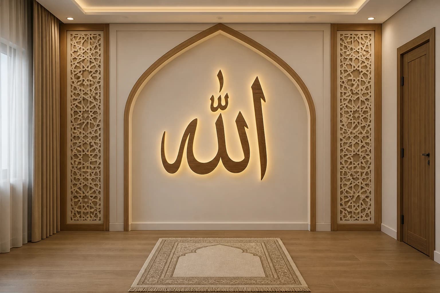Islamic Allah Calligraphy · Walnut design direction