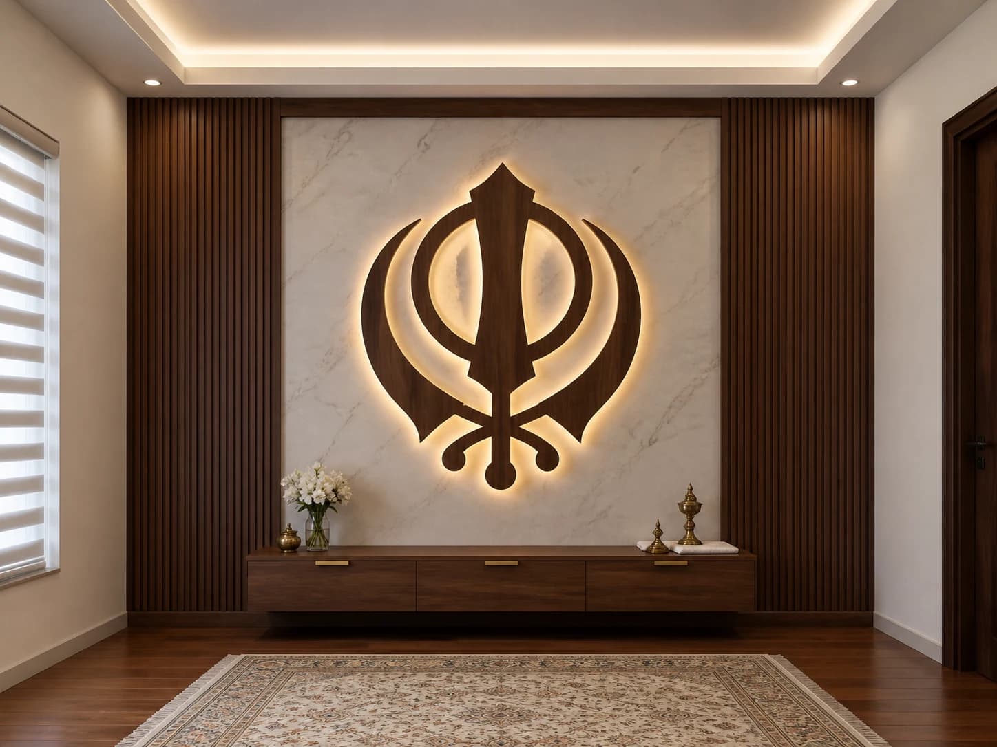 Sikh Khanda · Layered Wood design direction