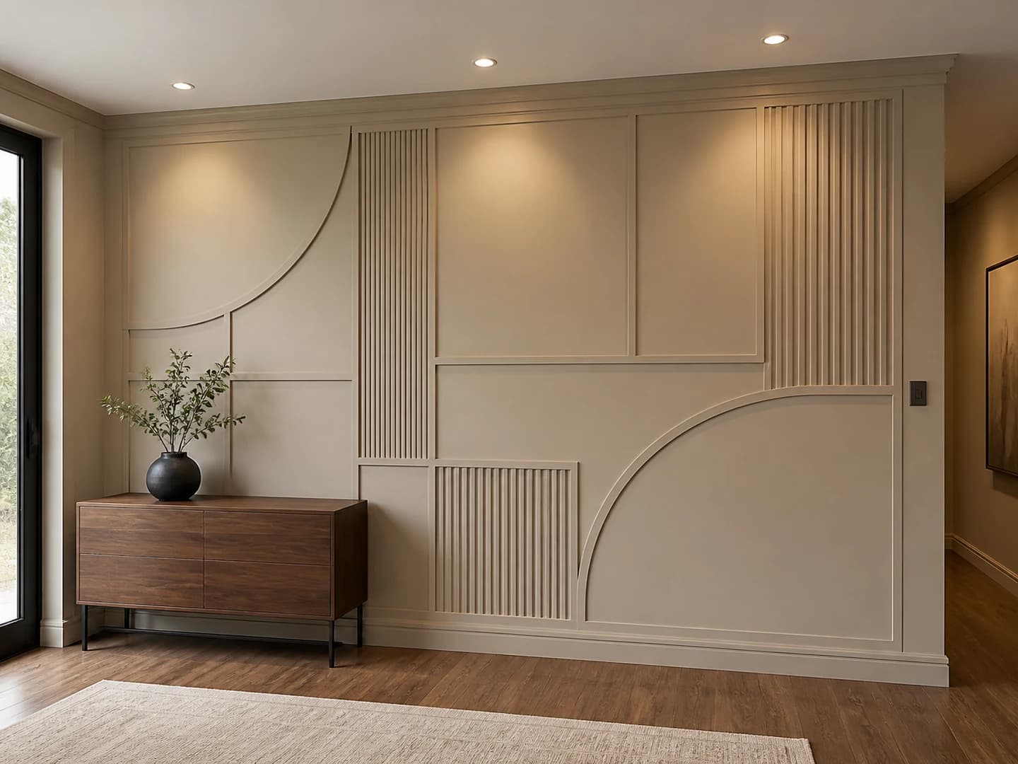 Curved Geometric & Fluted Moulding design direction