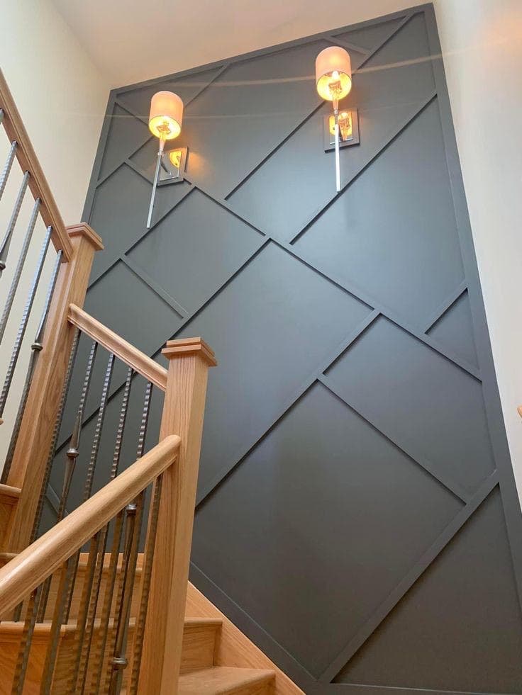 Charcoal Sconce Stair Wall design direction