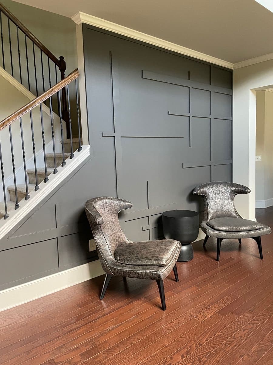 Gray Linear Stair Lounge Wall design direction