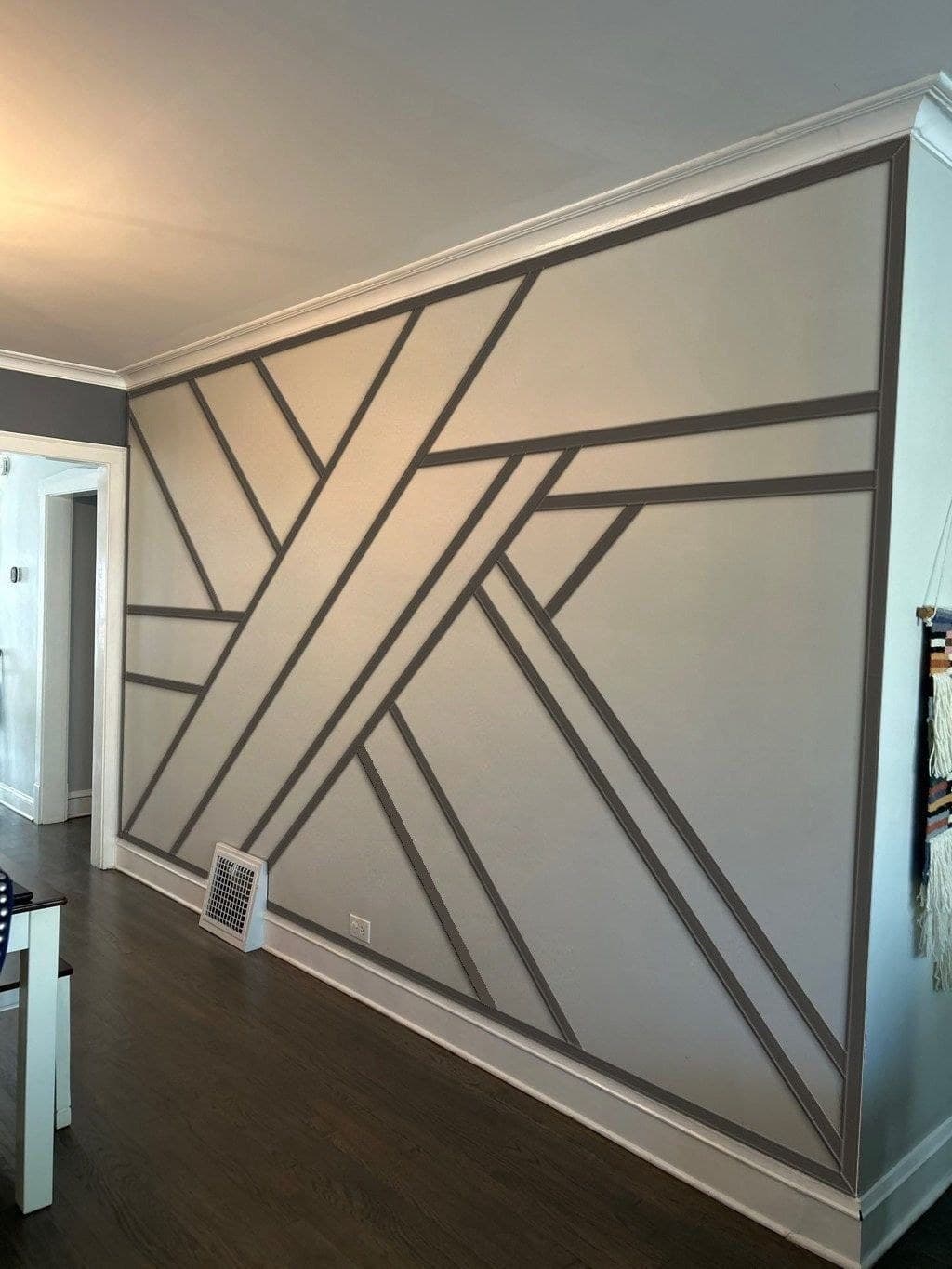 Charcoal linear custom accent wall