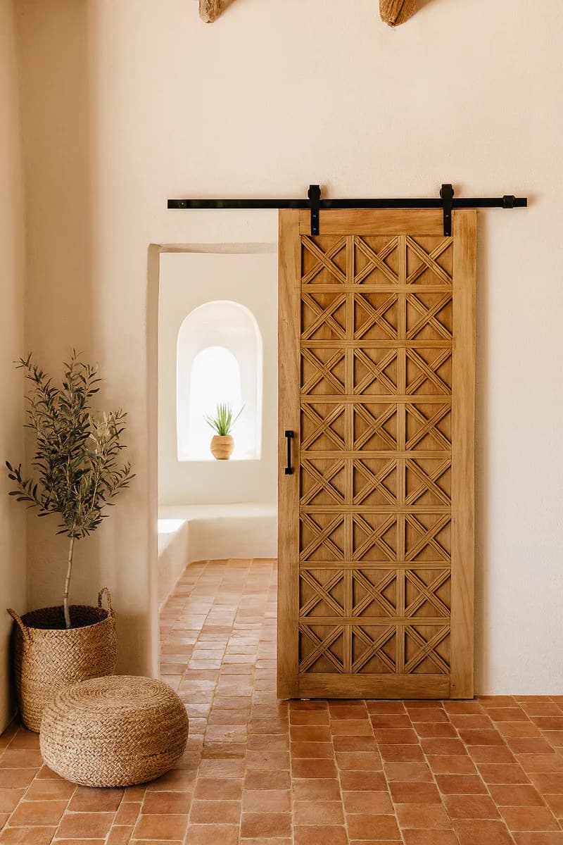 Carved wood sliding-door design reference
